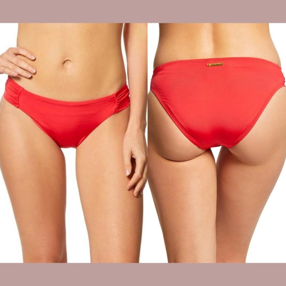 NEW $58‎ Trina Turk [ 6 ] Getaway Solid Shirred Side Hipster Bikini Bottom - Picture 1 of 12